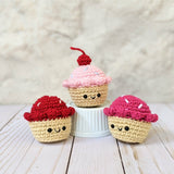 CROCHET PATTERN PACK: Valentine Chocolates - Truffles, Hershey Kisses, Strawberries, Cake, Donuts, Cupcakes, Brownies