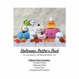 CROCHET PATTERN PACK: Halloween - Pumpkins, Candy Corn, Octoghost, and Bees
