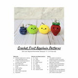 CROCHET PATTERN: Fruit Keychains