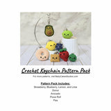CROCHET PATTERN PACK: Miniature Food Keychains