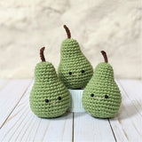 Crochet Fruit Patterns, Apple, Banana, Pear, and Orange Amigurumi Beginner Patterns
