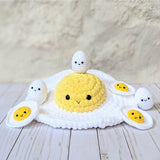 Crochet Egg Pattern, Amigurumi Beginner Jumbo Fuzzy Plush, Breakfast Crochet Play Food Patterns