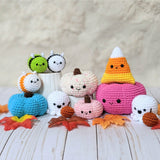 CROCHET PATTERN PACK: Halloween - Pumpkins, Candy Corn, Octoghost, and Bees