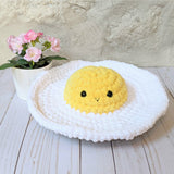 Crochet Egg Pattern, Amigurumi Beginner Jumbo Fuzzy Plush, Breakfast Crochet Play Food Patterns